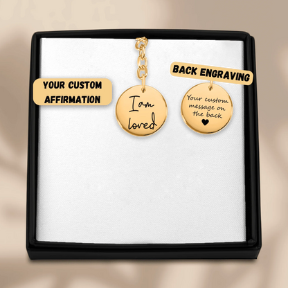 Positive Affirmations Coin Keychain - Products for Positivity - Affirmations and Gratitudes 