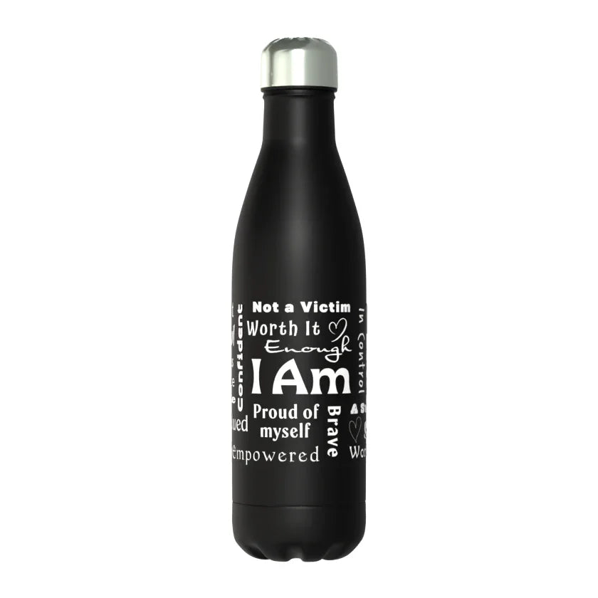 Positive Affirmations Thermos Bottle Black 50cl - Affirmations and Gratitudes 