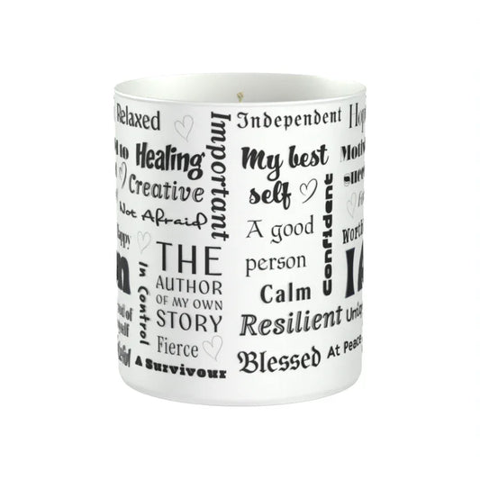 Positive Affirmations 200g White candle ‘Sandy Bay' - Affirmations and Gratitudes 