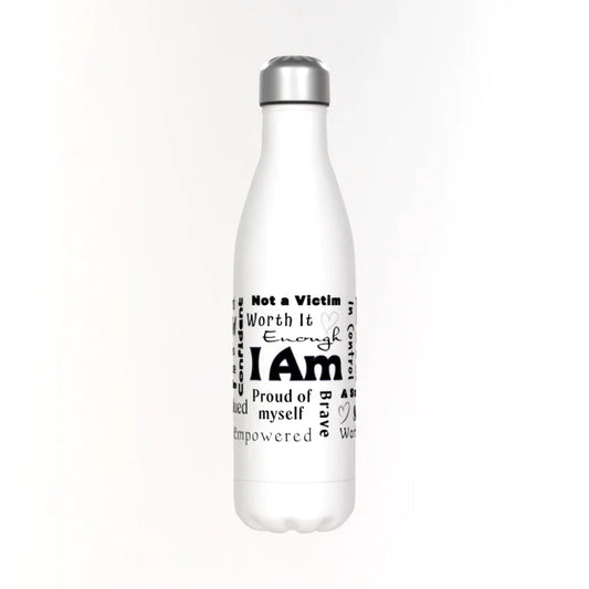 Positive Affirmations Thermos Bottle - White - Affirmations and Gratitudes 