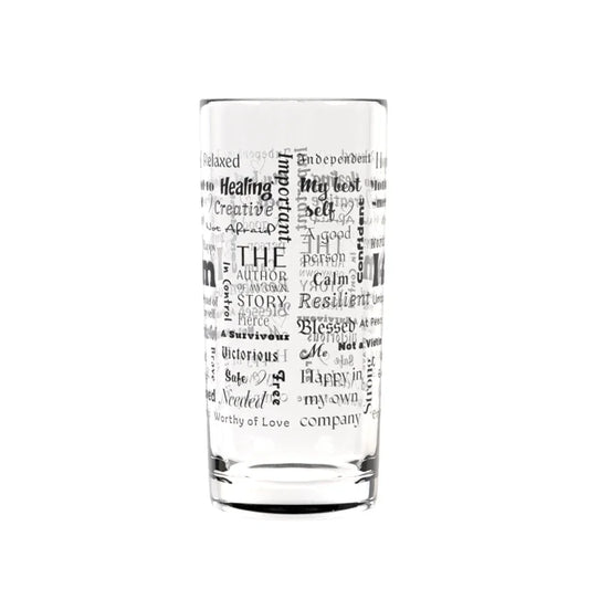 Positive Affirmations Highball Glass - Affirmations and Gratitudes 