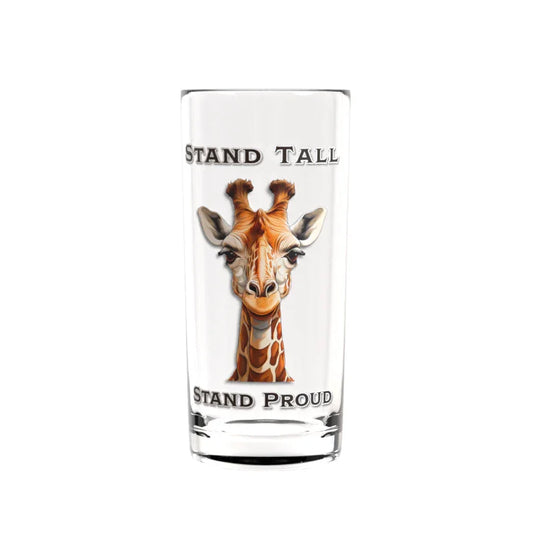 Stand Tall Giraffe Highball Glass - Affirmations and Gratitudes 