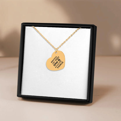 Inspirational words Heart Necklace - Affirmations and Gratitudes 