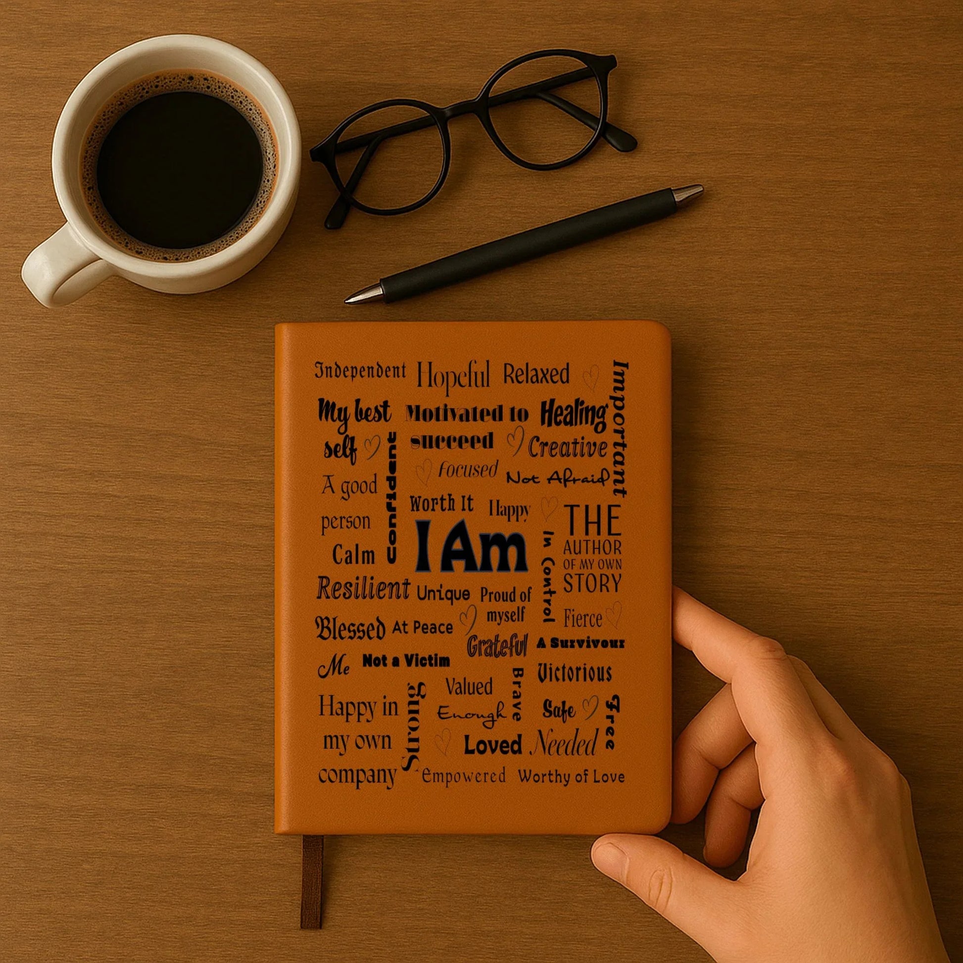 I Am Positive Affirmations Premium Engraved Journal/Notebook (A5) - Affirmations and Gratitudes 