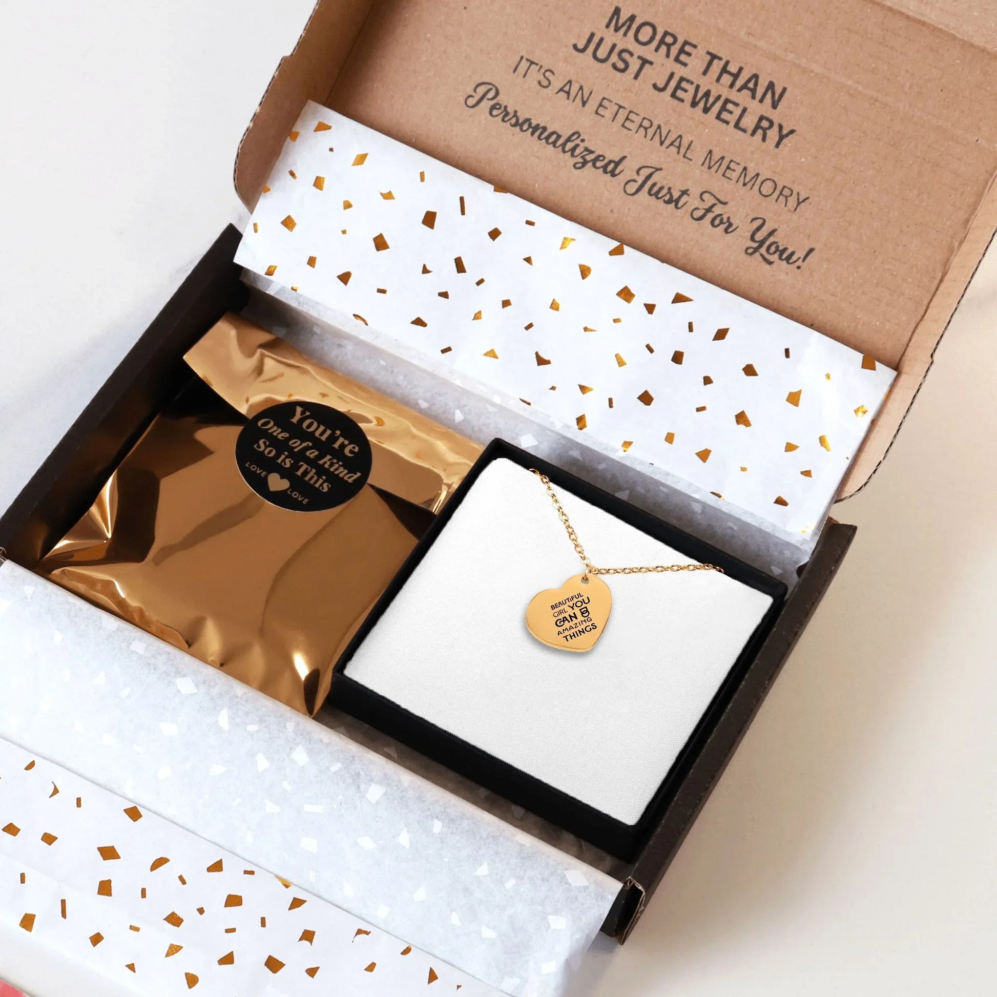Inspirational words Heart Necklace - Affirmations and Gratitudes 