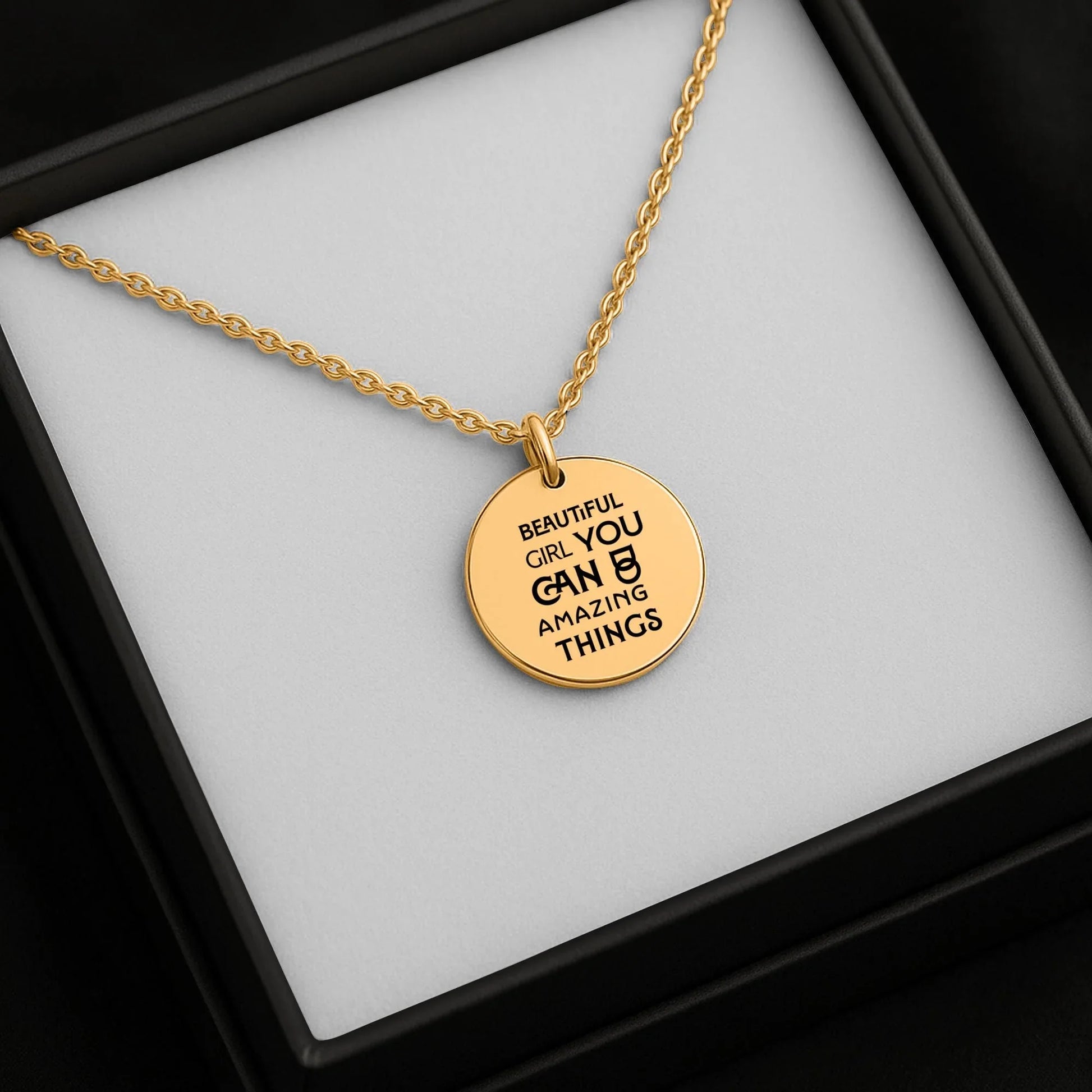 Inspirational Words Coin Necklace - Affirmations and Gratitudes 