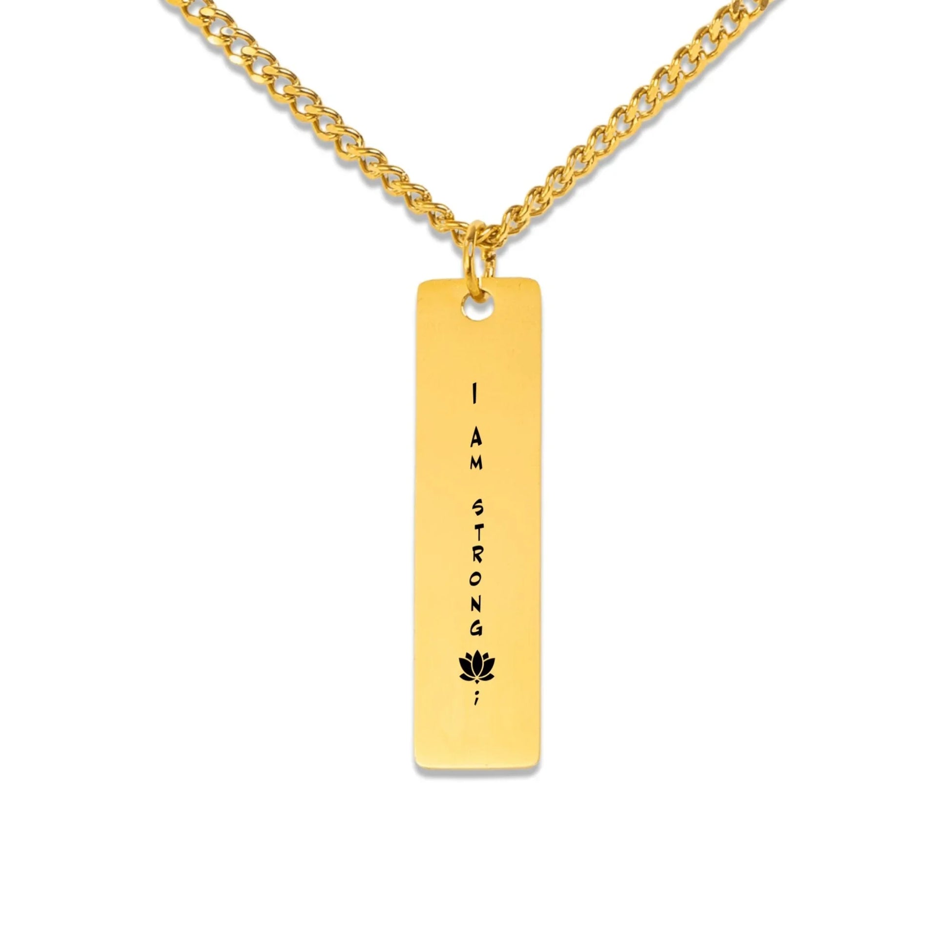 Positive Affirmation Cuban Vertical Bar Necklace - Affirmations and Gratitudes 