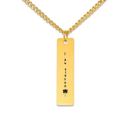 Positive Affirmation Cuban Vertical Bar Necklace - Affirmations and Gratitudes 