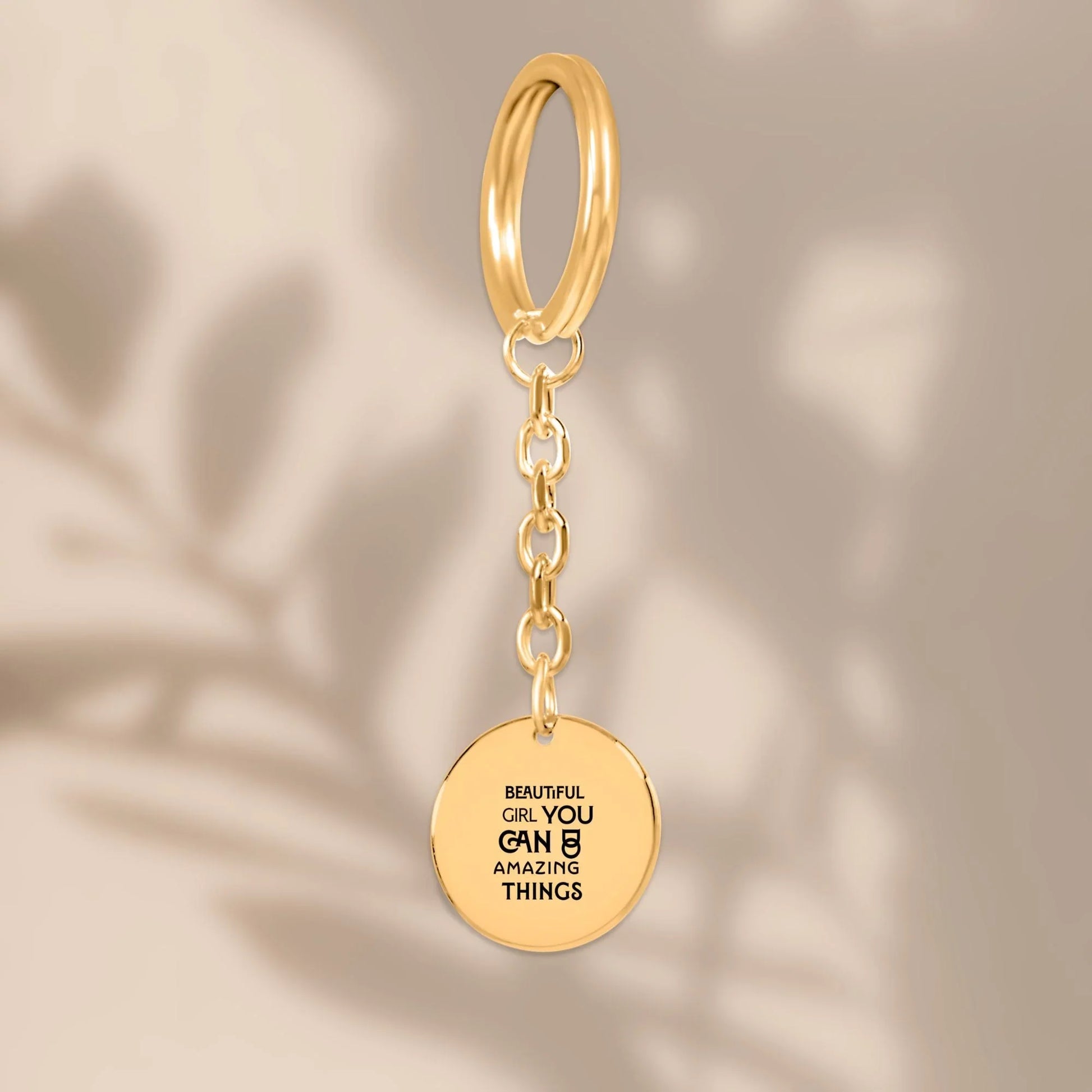 Inspirational Words Personalised Coin Keychain: Products for Positivity - Affirmations and Gratitudes 