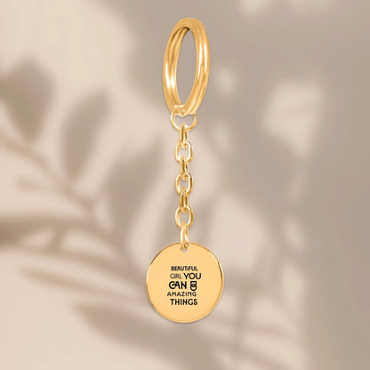 Inspirational Words Personalised Coin Keychain: Products for Positivity - Affirmations and Gratitudes 