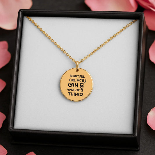 Inspirational Words Coin Necklace - Affirmations and Gratitudes 