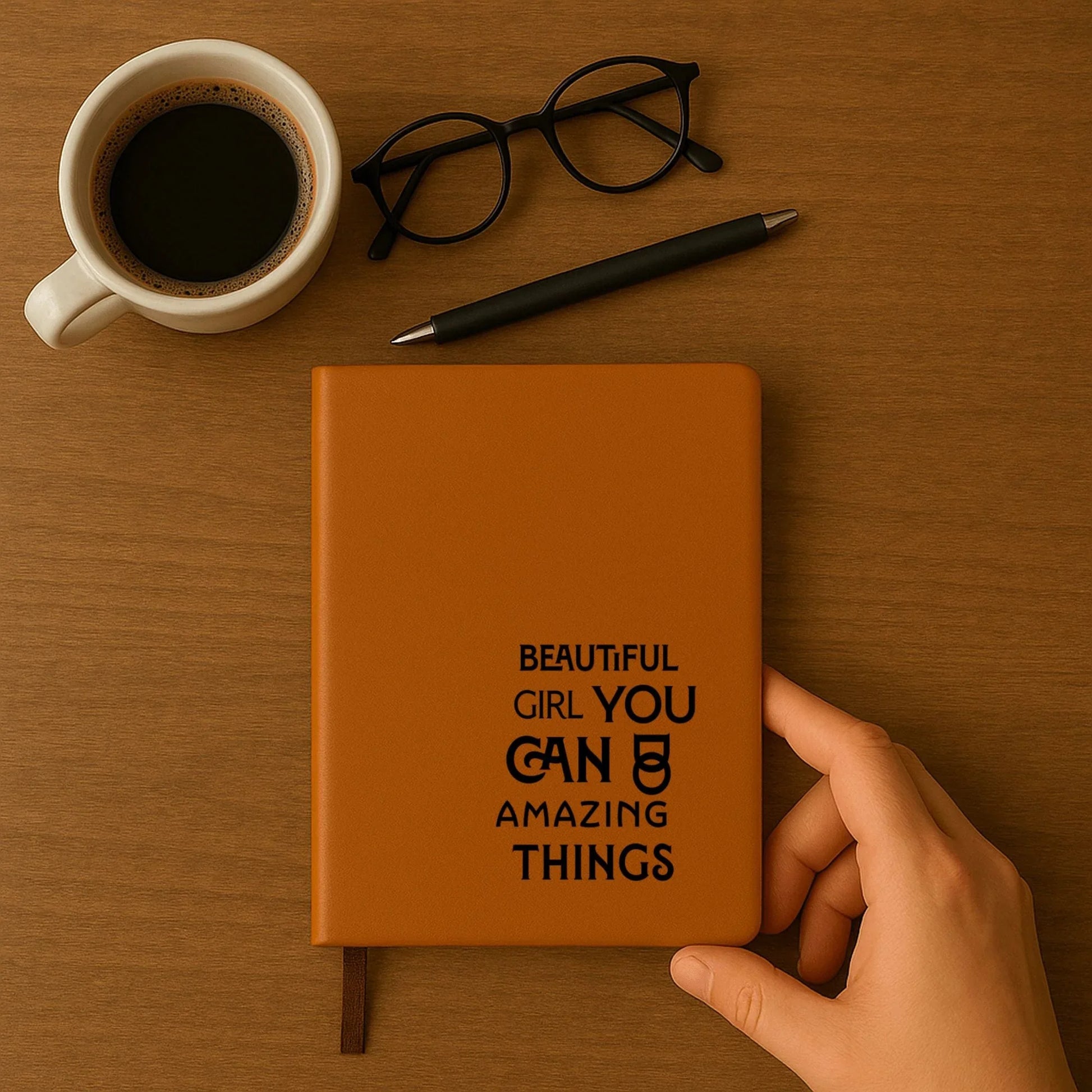 Inspirational Words Premium Engraved A5 Notebook / Journal - Affirmations and Gratitudes 