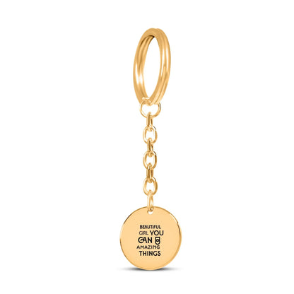 Inspirational Words Personalised Coin Keychain: Products for Positivity - Affirmations and Gratitudes 