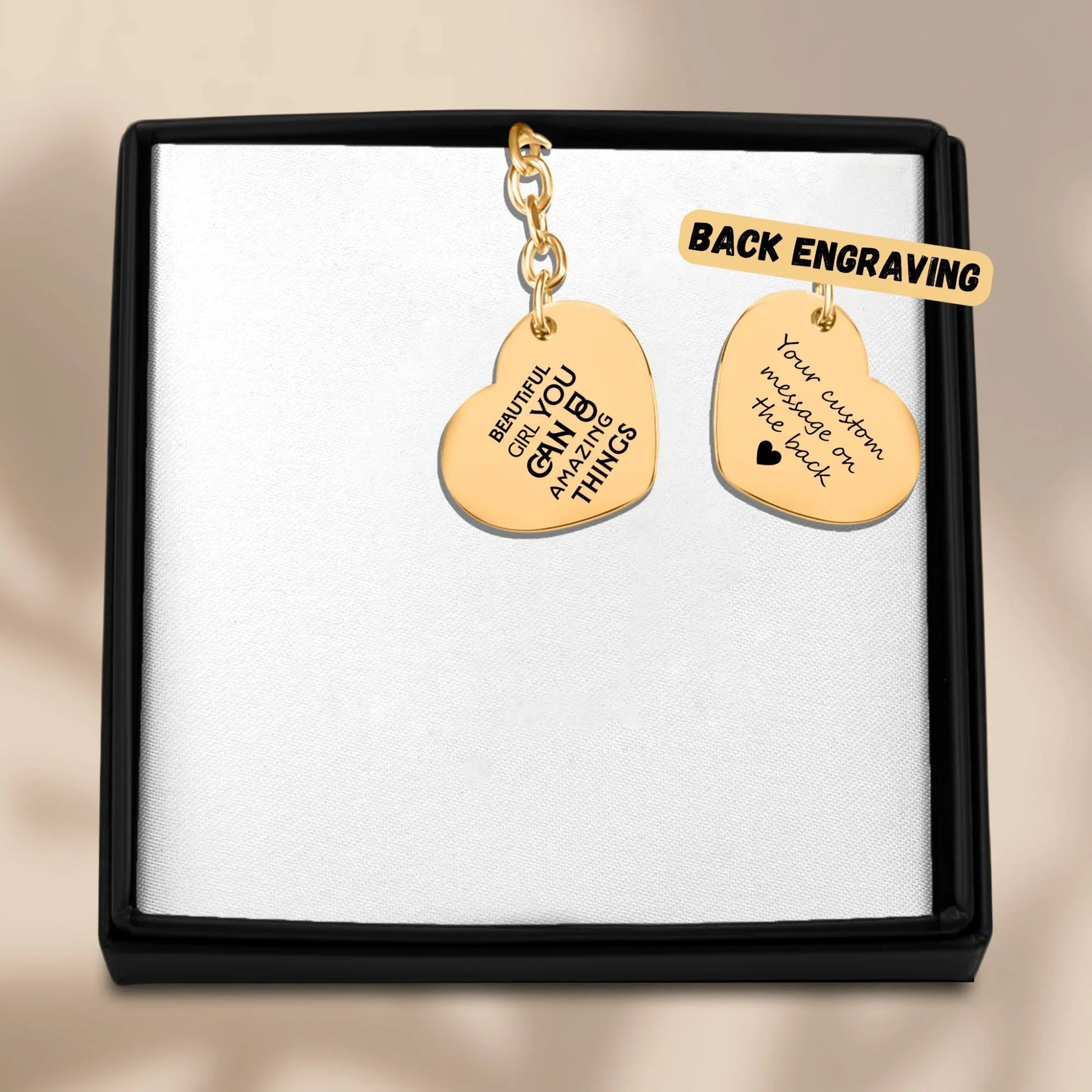 Inspirational Words Heart Keychain - Affirmations and Gratitudes 
