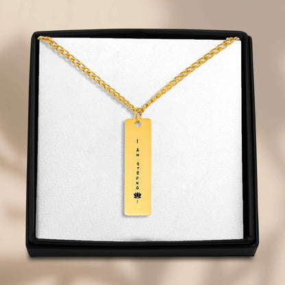Positive Affirmation Cuban Vertical Bar Necklace - Affirmations and Gratitudes 