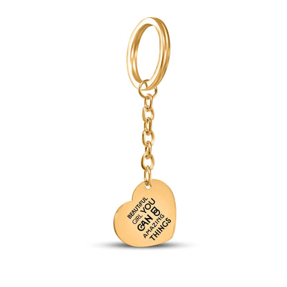 Inspirational Words Heart Keychain - Affirmations and Gratitudes 
