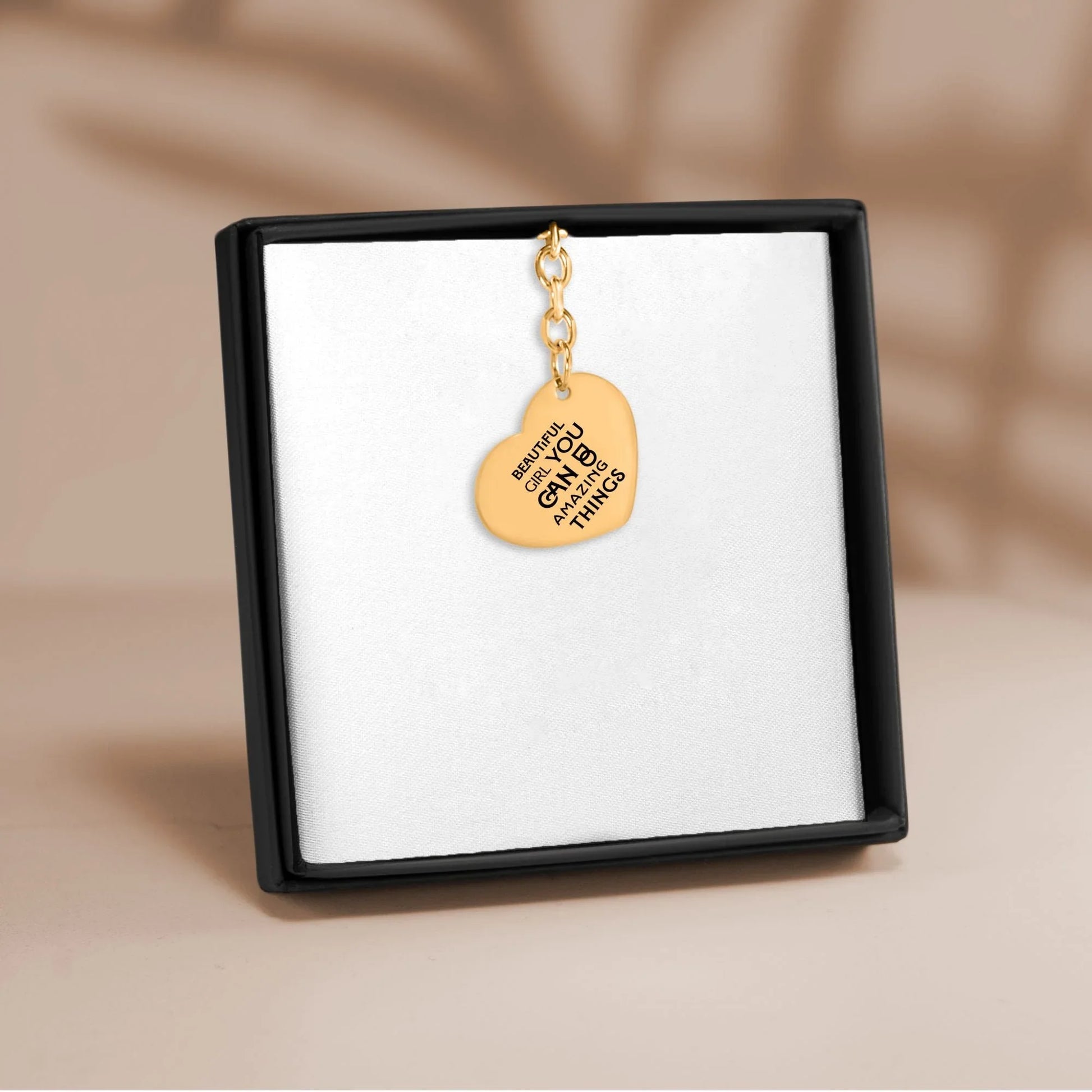 Inspirational Words Heart Keychain - Affirmations and Gratitudes 