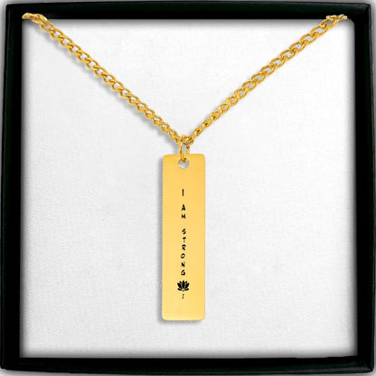 Positive Affirmation Cuban Vertical Bar Necklace - Affirmations and Gratitudes 