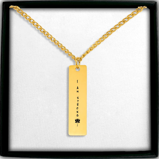 Positive Affirmation Cuban Vertical Bar Necklace - Affirmations and Gratitudes 