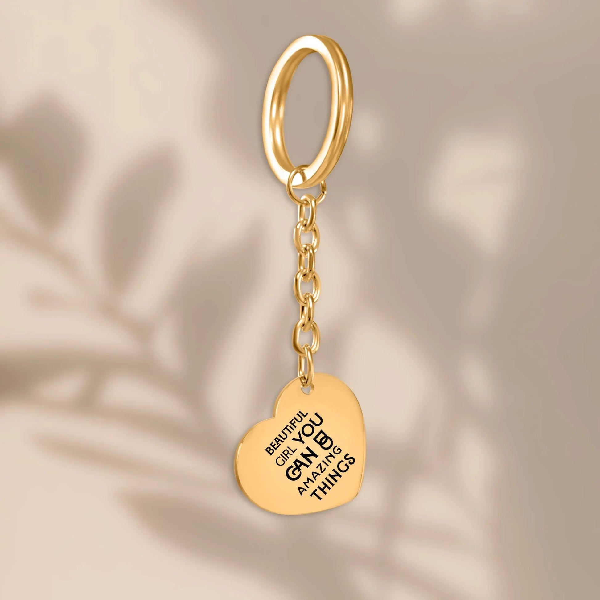 Inspirational Words Heart Keychain - Affirmations and Gratitudes 