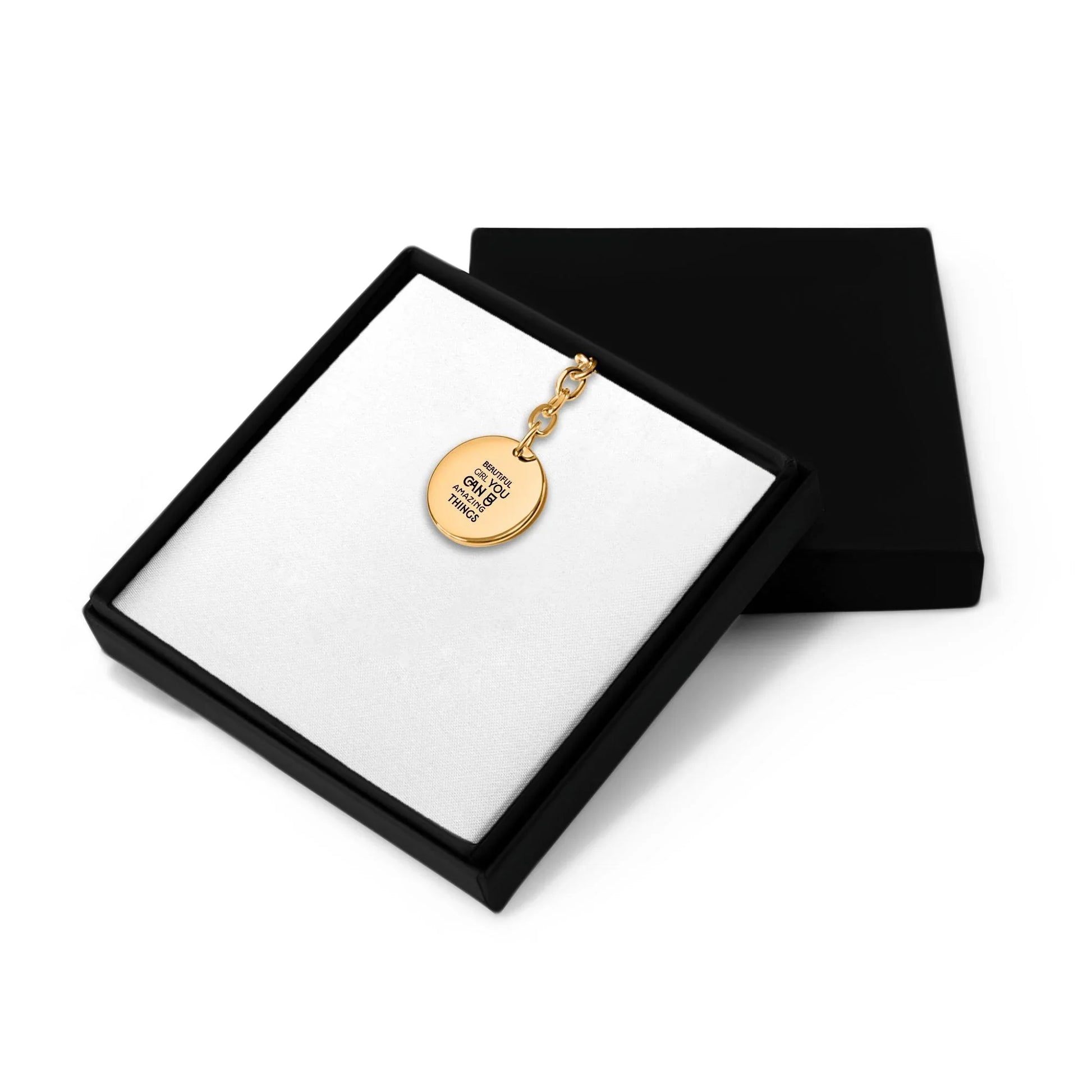 Inspirational Words Personalised Coin Keychain: Products for Positivity - Affirmations and Gratitudes 