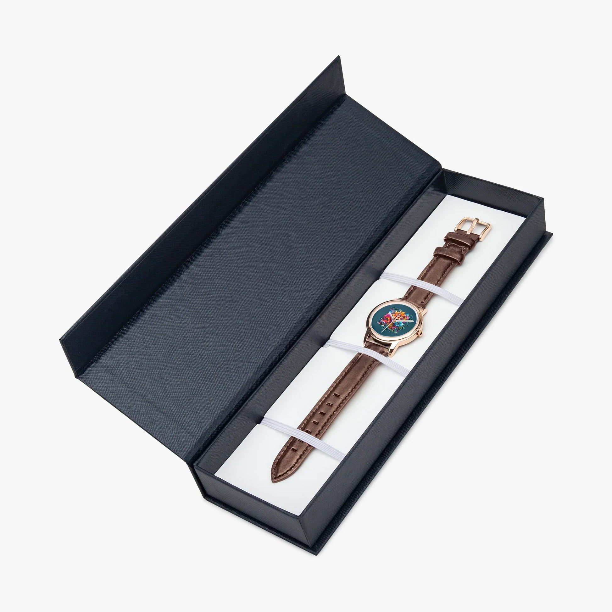 Motivating I Am Unbreakable Genuine Leather Strap Quartz Watch - Affirmations and Gratitudes 