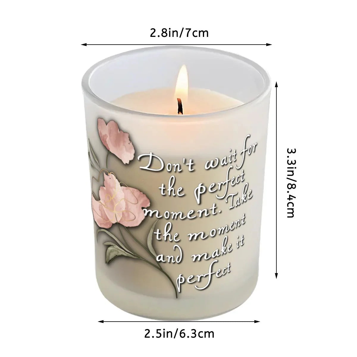 Perfect Moment Frosted Jar Scented Candle with Lid (6oz) - Affirmations and Gratitudes 