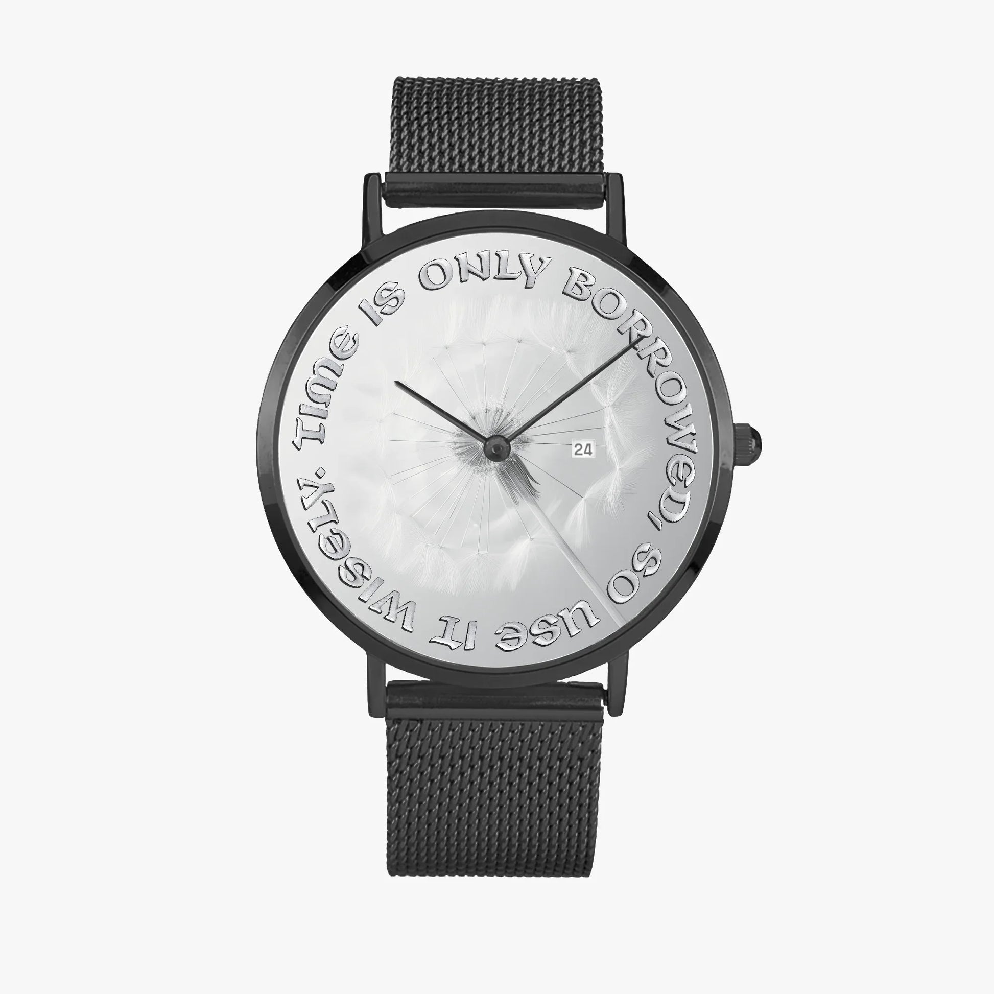 Ultra-Slim Quartz Watch with Motivational Quote - Affirmations and Gratitudes 