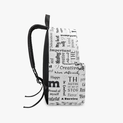 "I Am" Positive Affirmations All-over-print Canvas Backpack - Affirmations and Gratitudes 