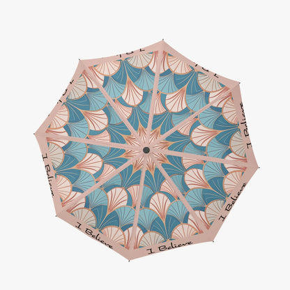 I Believe Positive Affirmation Automatic Umbrella with UV Protection - Affirmations and Gratitudes 