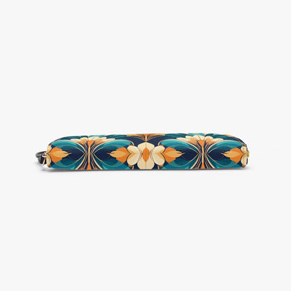 "I am worth it" Art-Deco Design PU Leather Wristlet Clutch Purse - Affirmations and Gratitudes 