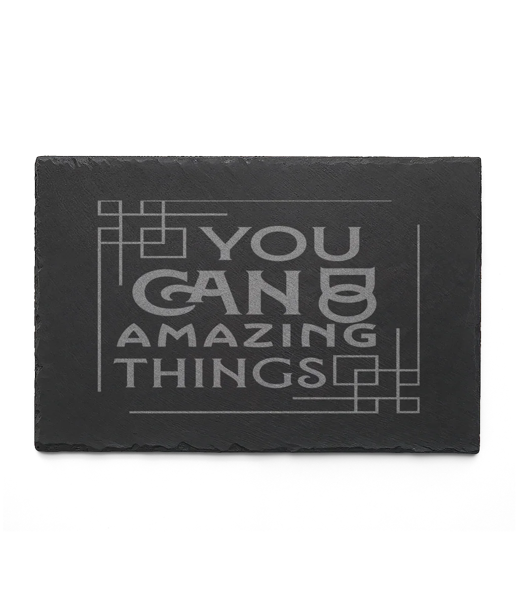 "You Can" Engraved Slate Serving Board - Affirmations and Gratitudes - Affirmations and Gratitudes 