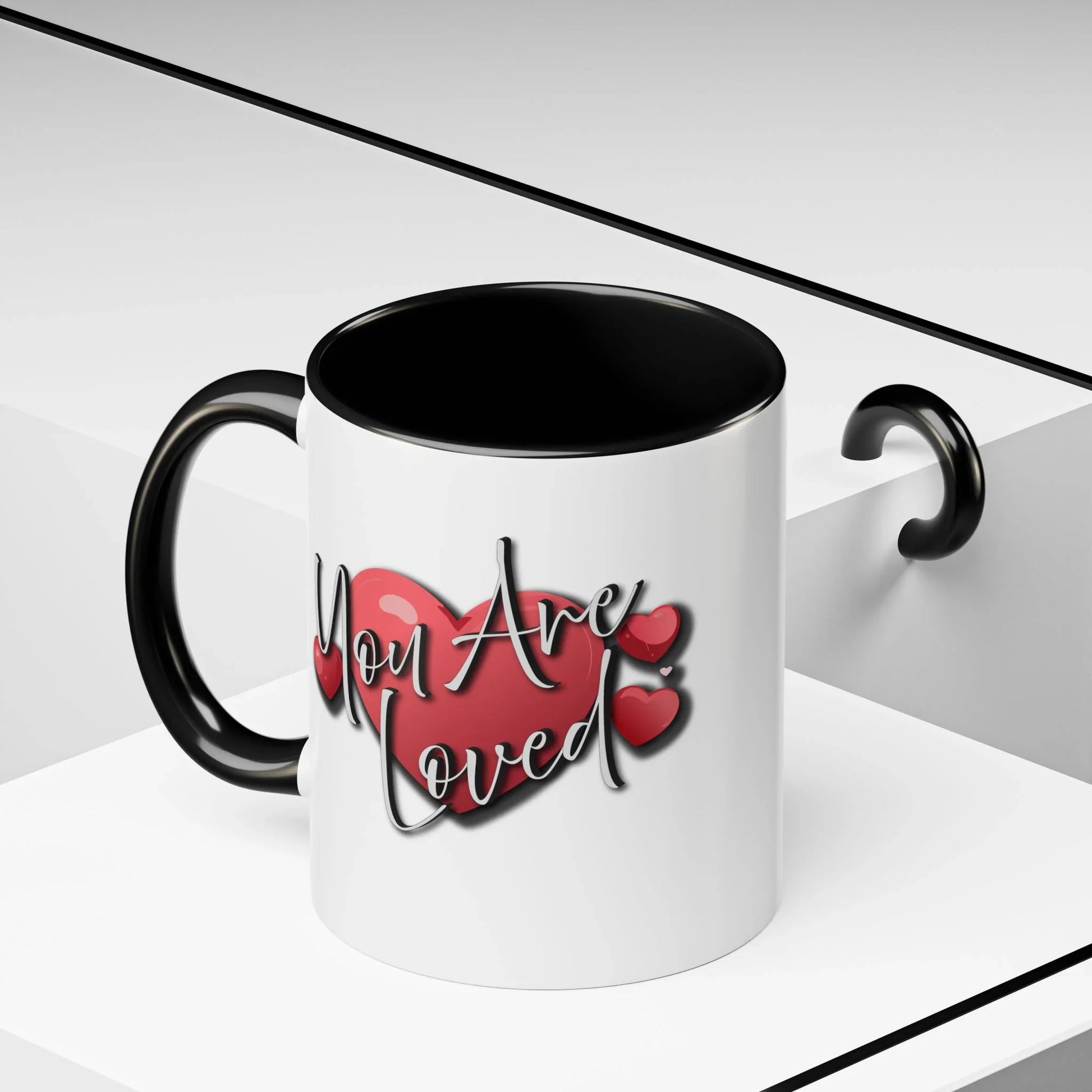 Heartfelt Accent Coffee Mug - You Are Loved Positive Affirmation - Affirmations and Gratitudes 