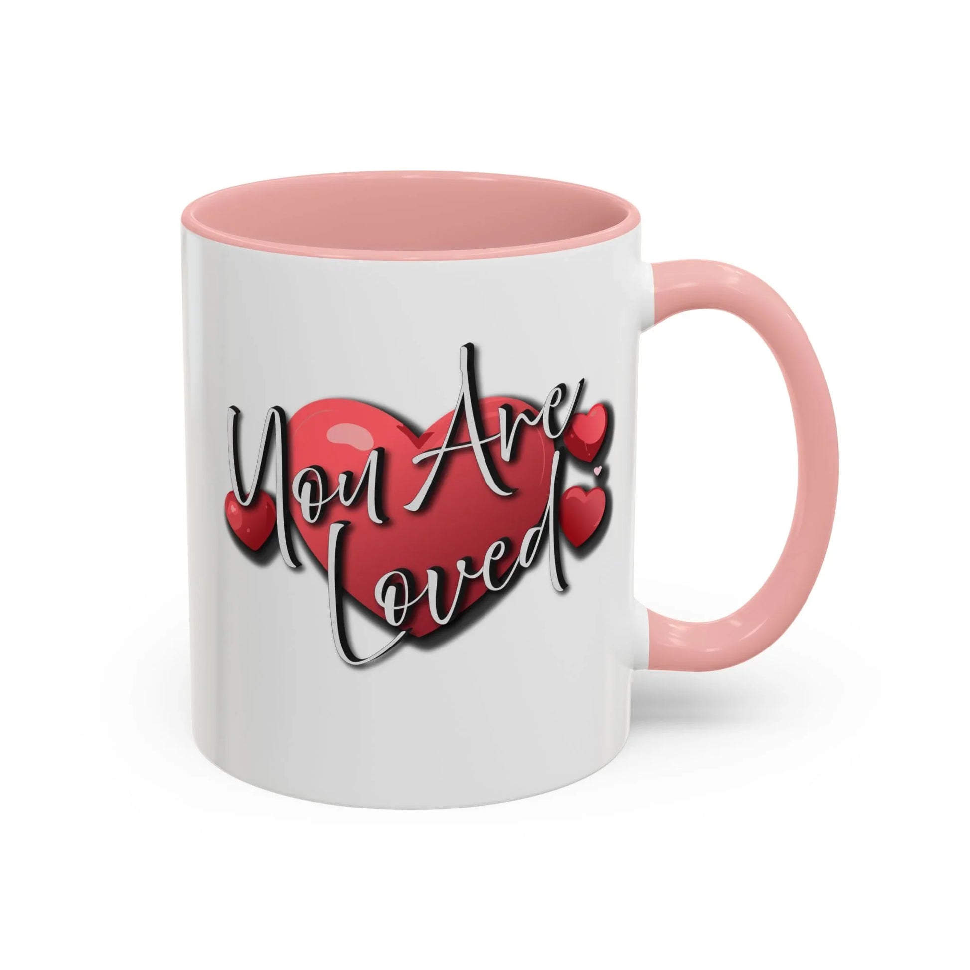 Heartfelt Accent Coffee Mug - You Are Loved Positive Affirmation - Affirmations and Gratitudes 
