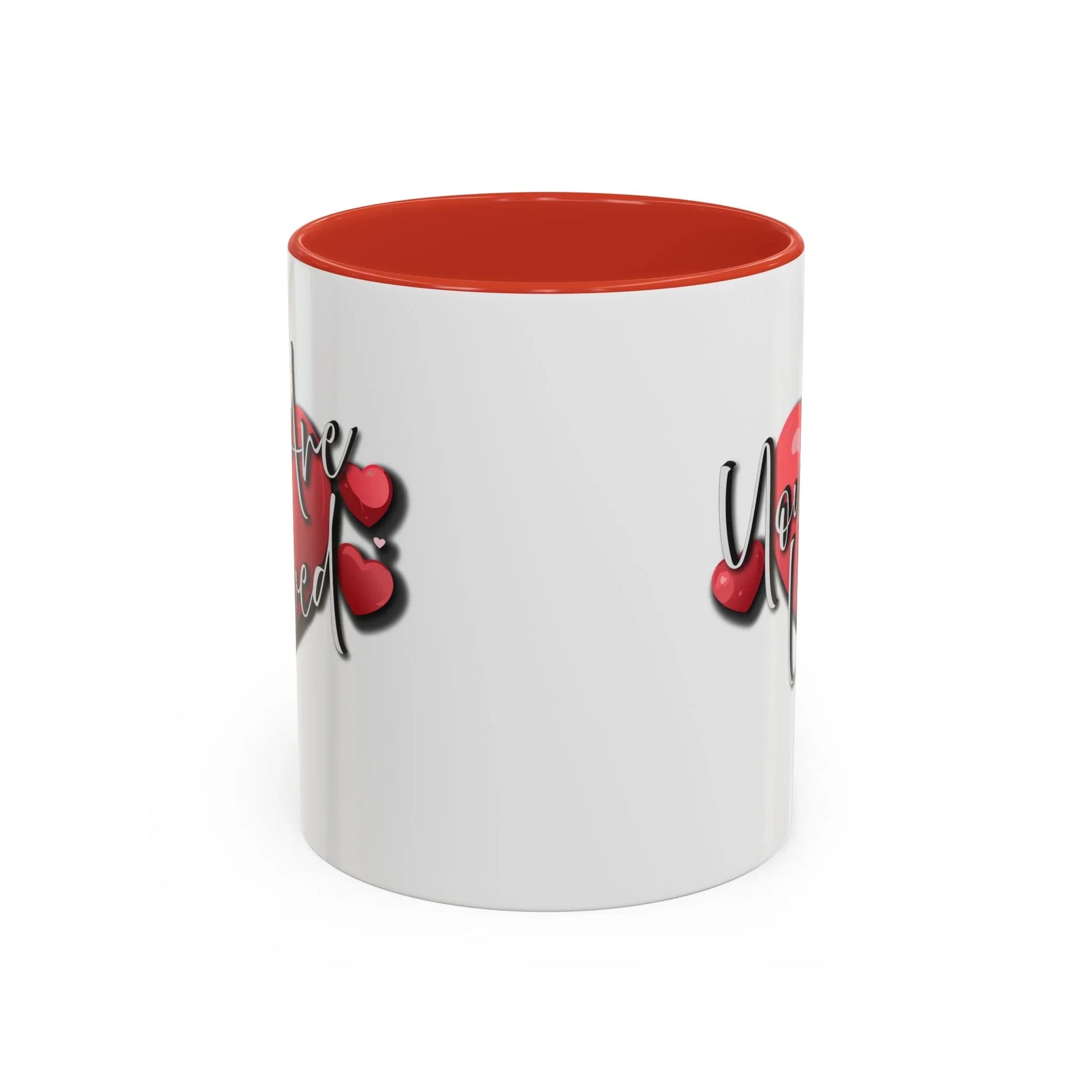 Heartfelt Accent Coffee Mug - You Are Loved Positive Affirmation - Affirmations and Gratitudes 