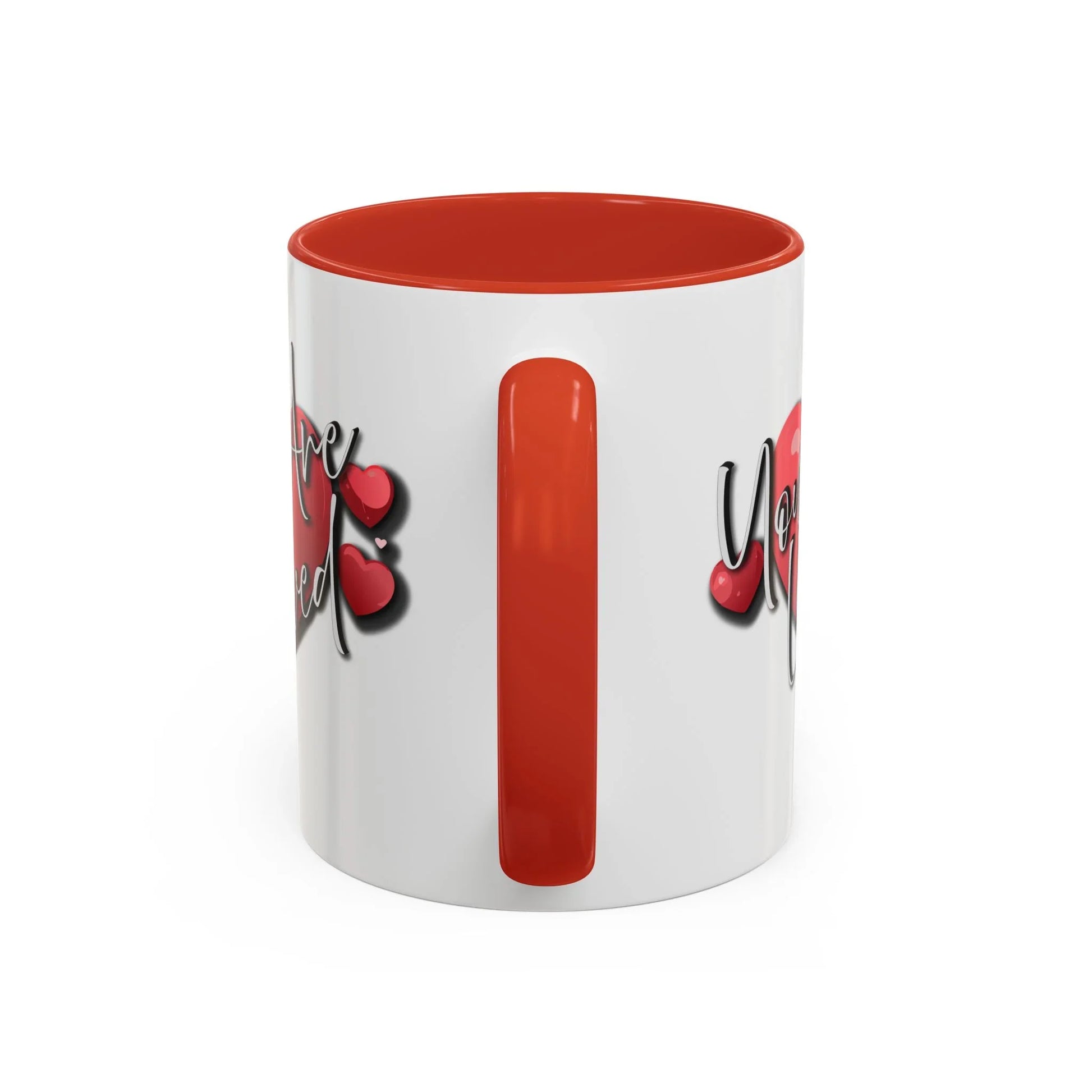 Heartfelt Accent Coffee Mug - You Are Loved Positive Affirmation - Affirmations and Gratitudes 