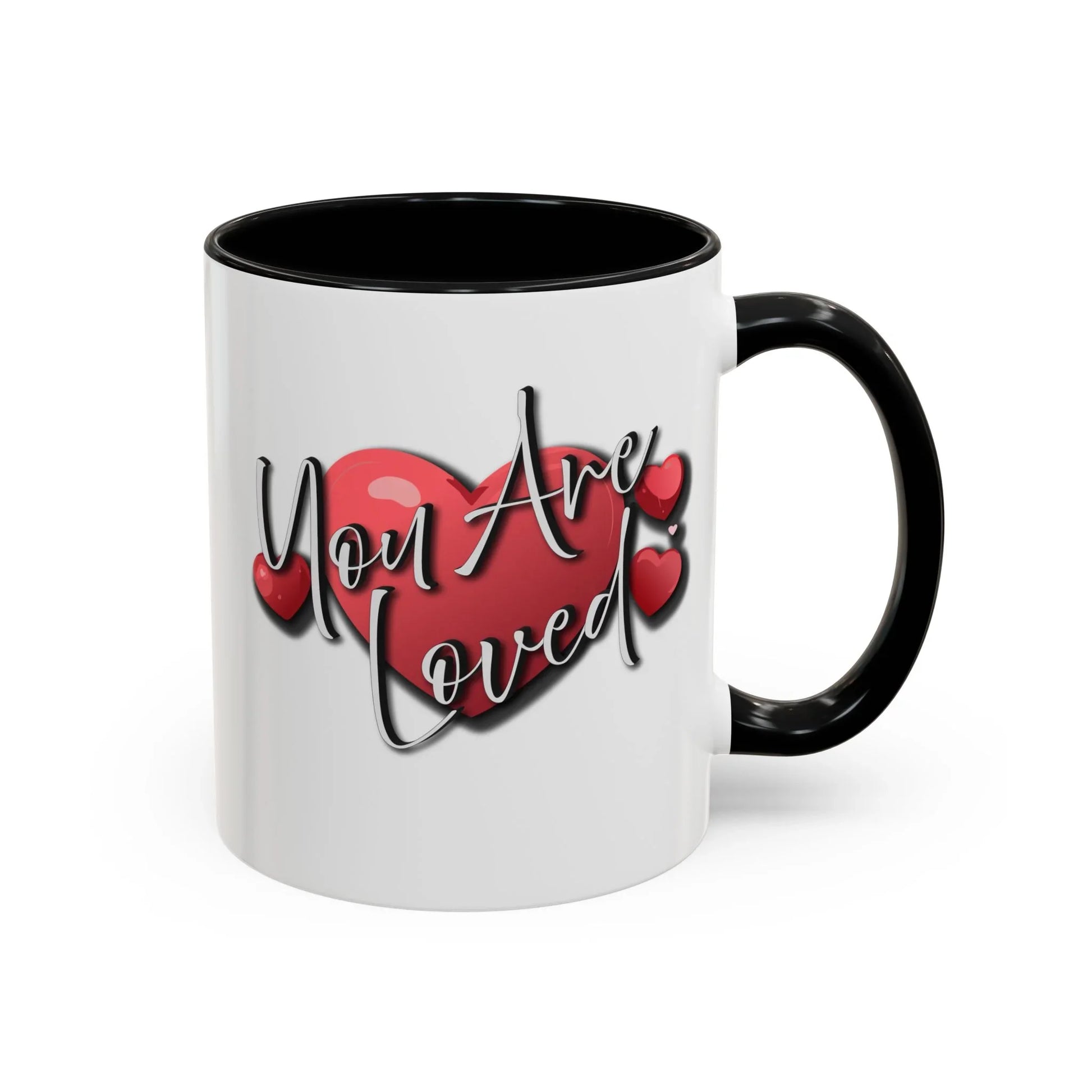 Heartfelt Accent Coffee Mug - You Are Loved Positive Affirmation - Affirmations and Gratitudes 