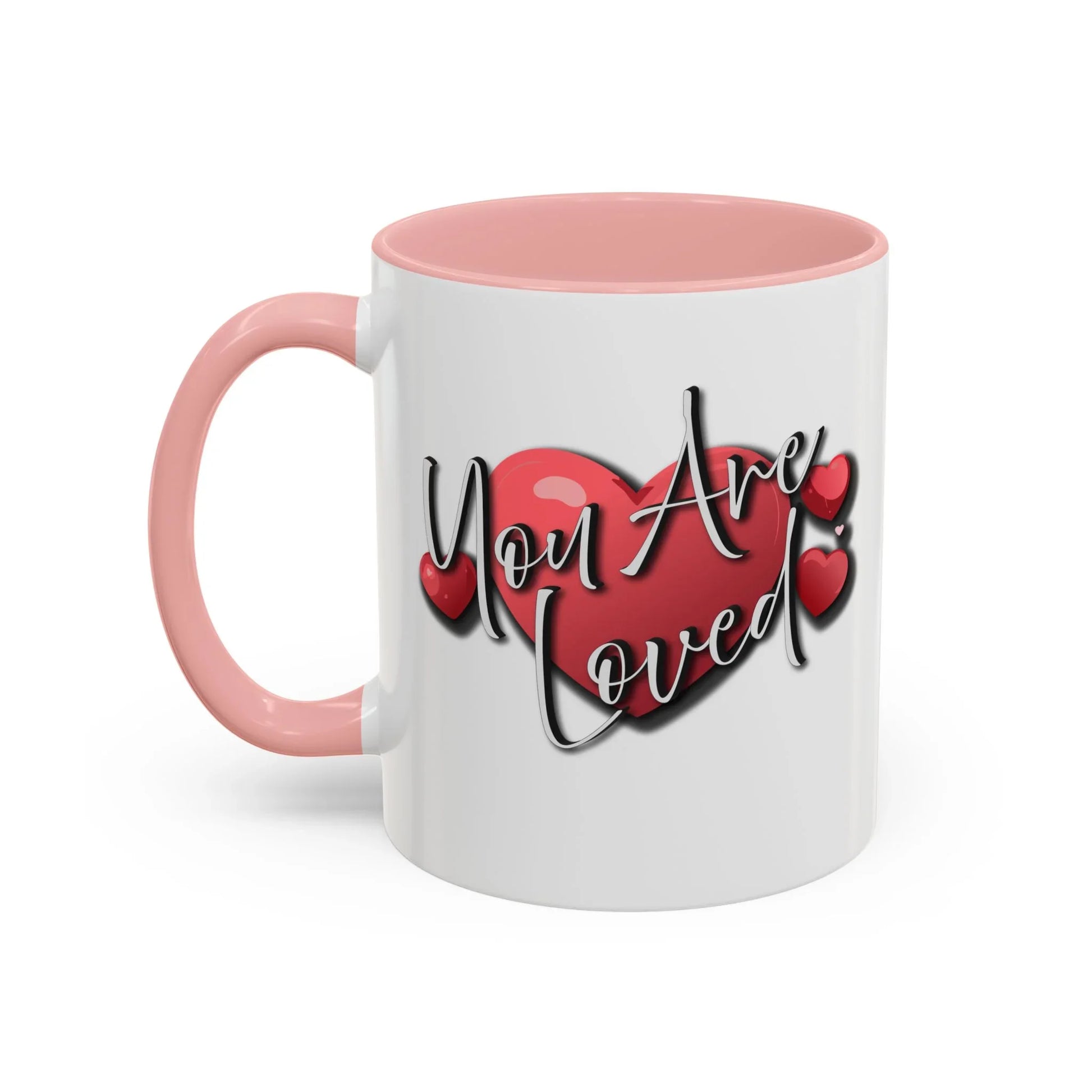Heartfelt Accent Coffee Mug - You Are Loved Positive Affirmation - Affirmations and Gratitudes 