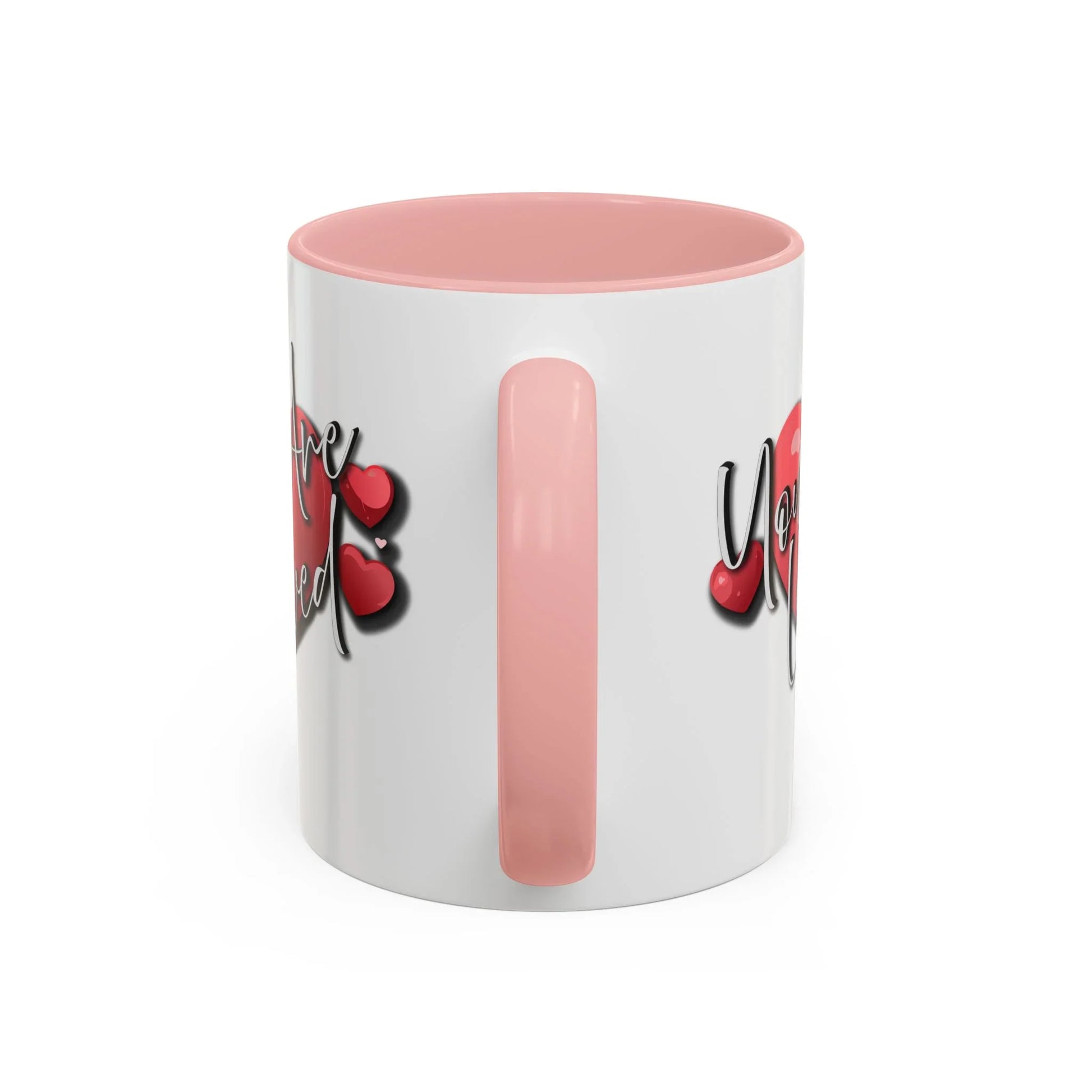 Heartfelt Accent Coffee Mug - You Are Loved Positive Affirmation - Affirmations and Gratitudes 
